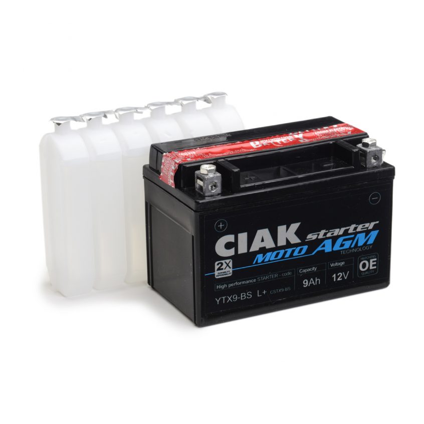 CIAK Moto AGM akumulators 12V 9Ah L+ CSTX9BS (YTX9-BS)