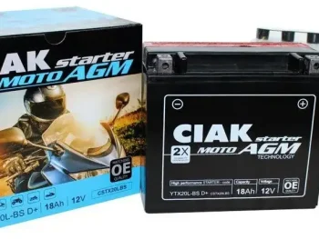 CIAK Moto AGM akumulators 12V 18Ah R+ CSTX20LBS (YTX20L-BS)