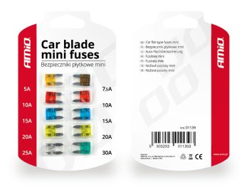 Mini drošinātājs 10 gab. blisterī AMIO-01139