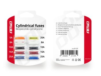 Cilindriskais drošinātājs 10 gab. blisterī AMIO-01137