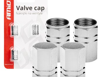 Alumīnija ventiļa vāciņi, 4 gab. sudrabkrāsas AMIO-02236