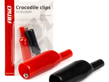 Krokodila klipši 2 gab. 5A 50mm BLISTERĀ AMIO-03045