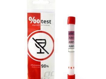Vienreizlietojamais alkohola testeris izelpā, sertificēts AMIO-01160