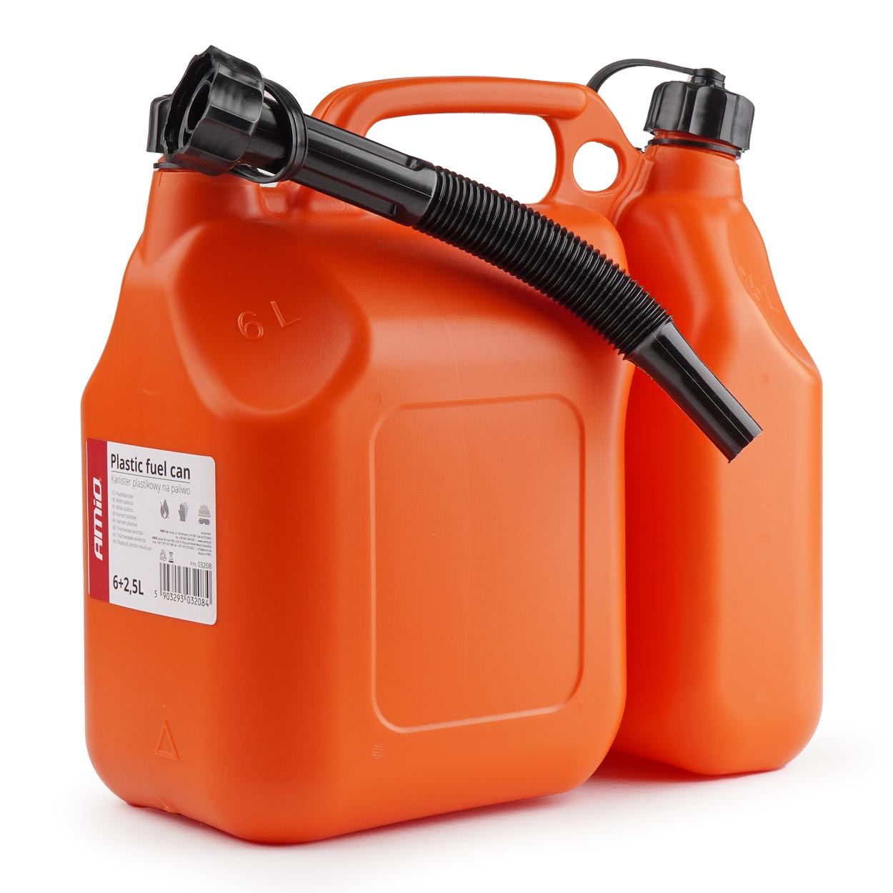 Plastmasas degvielas kanna divkameru 6L + 2,5L AMIO-03208 Plastmasas degvielas kanna divkameru 6L + 2,5L AMIO-03208