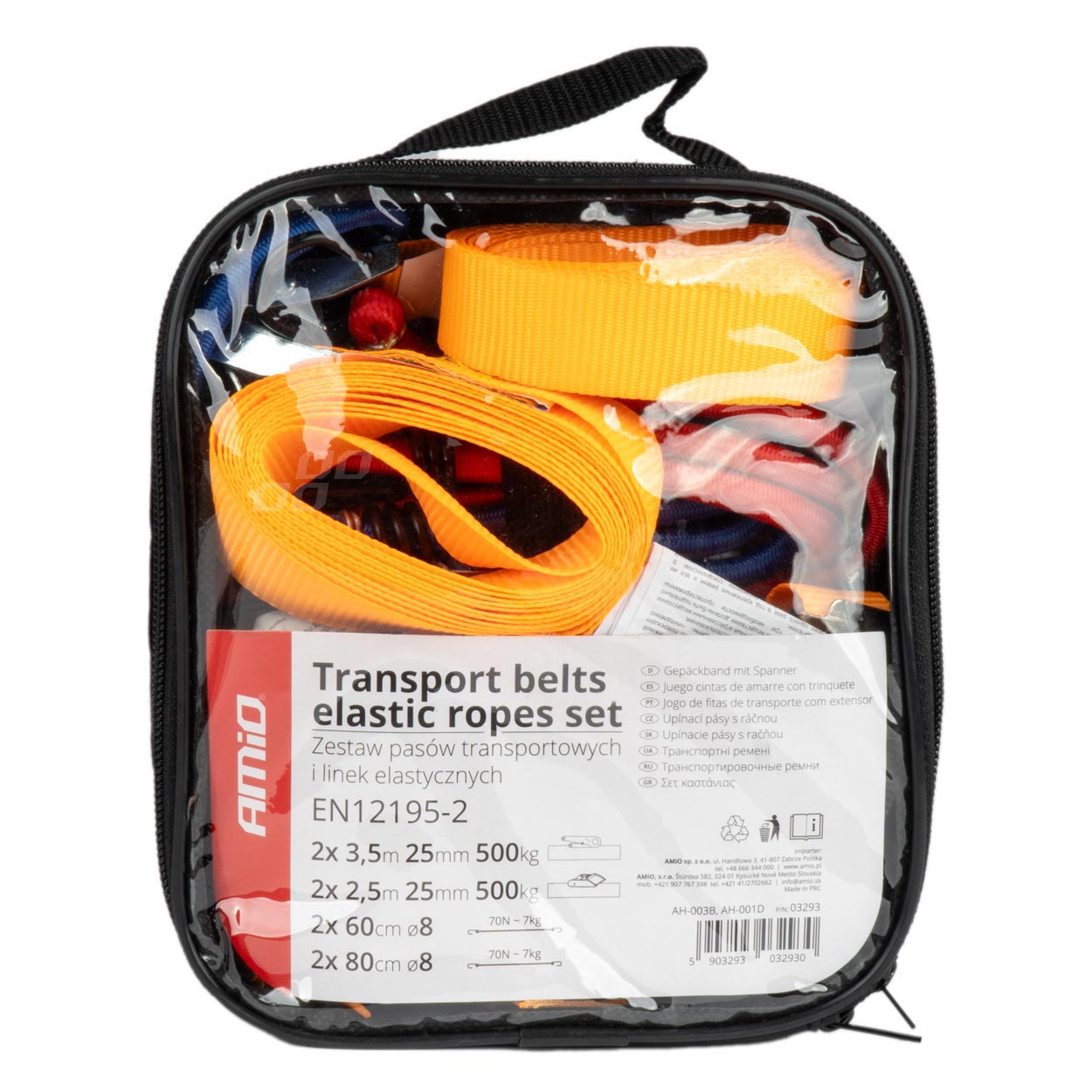 Transporta siksnu un elastīgo virvju komplekts AMIO-03293 Transporta siksnu un elastīgo virvju komplekts AMIO-03293