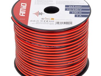 CCA skaļruņa kabelis 2x1mm2 100m 5A AMIO-04458