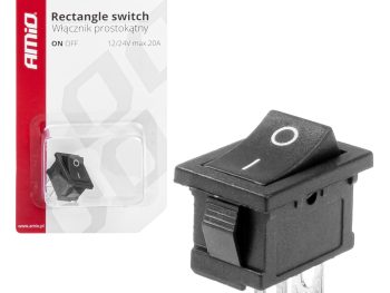 Taisnstūra slēdzis 12V 20A IESLĒGTS/IZSLĒGTS AMIO-03082
