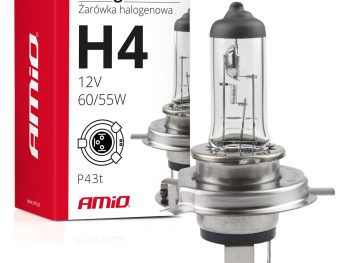 Halogēna spuldze H4 12V 60/55W UV filtrs (E8) AMIO-01268