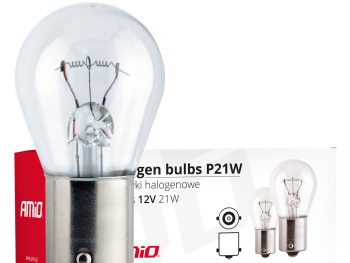Halogēna spuldzes P21W BA15s 12V 10 gab. AMIO-01491