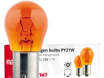 Halogēna spuldzes PY21W BAU15s 12V AMBER 10 gab. AMIO-01158