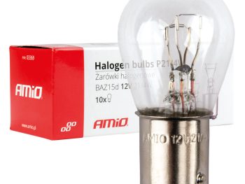 Halogēna spuldzes P21/4W BAZ15d 12V 10 gab. AMIO-03369