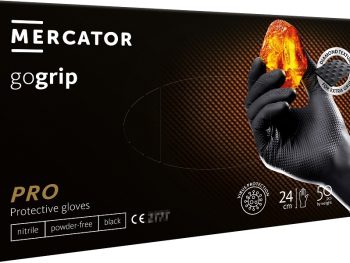 Nitrila cimdi GoGrip melni L izmērs, 50 gab.