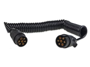 7 kontaktu spirālveida kabelis 12 V 6 m AMIO-02390