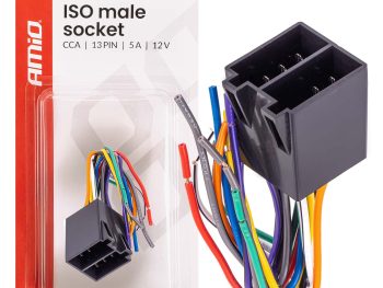 ISO MALE ligzda ISO CCA 13 kontaktu 5A 12V AMIO-04445