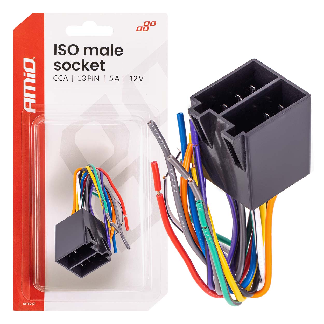 ISO MALE ligzda ISO CCA 13 kontaktu 5A 12V AMIO-04445 ISO MALE ligzda ISO CCA 13 kontaktu 5A 12V AMIO-04445