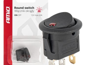 Apaļš slēdzis ar sarkanu gaismu AMIO-03961