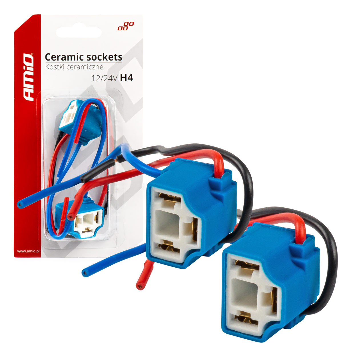Keramikas ligzdas, leņķveida, 2 gab., H4 AMIO-03053 Keramikas ligzdas, leņķveida, 2 gab., H4 AMIO-03053