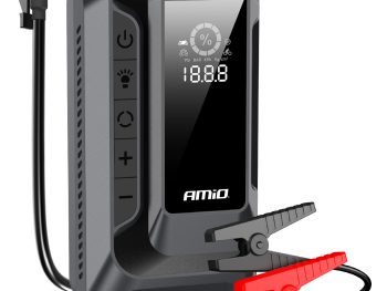 Pārnēsājams 4in1 palaišanas starteris/LED/gaisa kompresors/ārējā akumulators 12V 1600A AMIO-04677