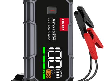 Pārnēsājams 3in1 palaišanas starteris/LED/ārējā akumulators 12V 12Ah 1000A PRO AMIO-04676