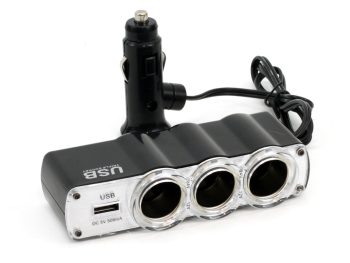 Pagarinātāja ligzda SOC4, 3+1 USB AMIO-01031
