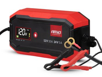 Digitālais 10A akumulatora lādētājs AGM GEL STD LiFePo4 12/24V PRO AMIO-04528