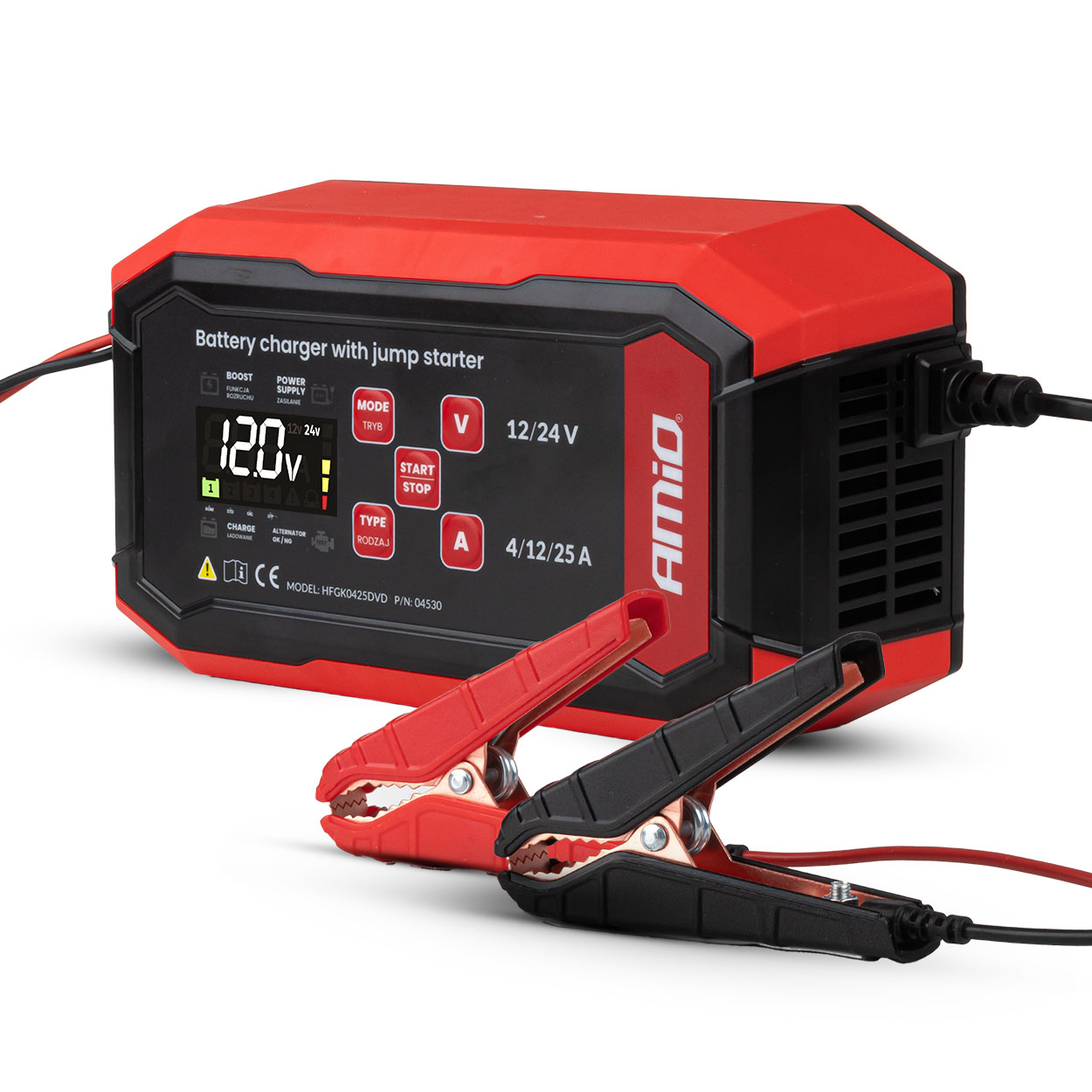 Digitālais 25A akumulatora lādētājs BOOST AGM GEL STD LiFePo4 12/24V PRO AMIO-04530 Digitālais 25A akumulatora lādētājs BOOST AGM GEL STD LiFePo4 12/24V PRO AMIO-04530