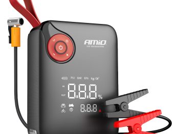 Pārnēsājams mini 4in1 starteris/LED/gaisa kompresors/ārējā akumulators 12V 7,2Ah 600A PRO AMIO-04675
