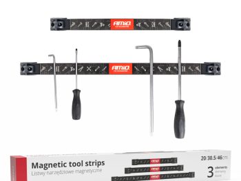 Magnētisko lentu instrumentu turētāju komplekts 1x20cm 1x30,5cm 1x46cm AMIO-04263