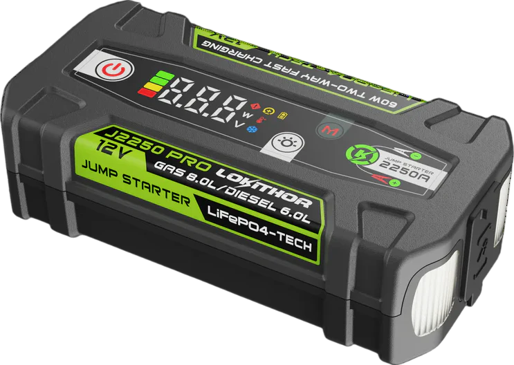 Lokithor J2250 PRO palaišanas starteris 12V 2250A Lokithor J2250 PRO palaišanas starteris 12V 2250A