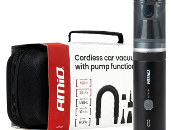 Bezvadu bezsuku automašīnas putekļsūcējs ar sūkņa funkciju 100 W 20 kPa USB-C AMIO-04785