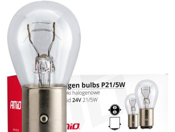 Halogēna spuldzes P21/5W BAY15d 24V 10 gab. AMIO-01007