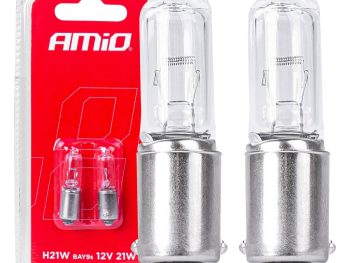 Halogēna spuldzes H21W 12V BAY9s 2 gab. BLISTERĀ AMIO-03357