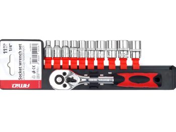 Metrisko sprūdrata atslēgu remonta instrumentu komplekts, 11 gab., 1/4" (4-13 mm) AMIO-02413