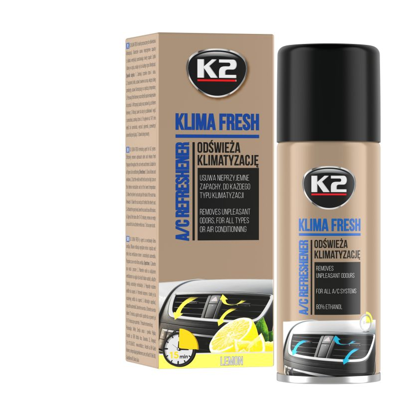 Gaisa kondicioniera tīrīšanas līdzeklis K2 "KLIMA FRESH" CITRONS Gaisa kondicioniera tīrīšanas līdzeklis K2 "KLIMA FRESH" CITRONS