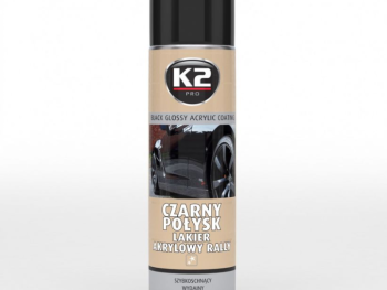 Akrila spīdīgā krāsa K2 melna spīdīga 500 ml aerosols