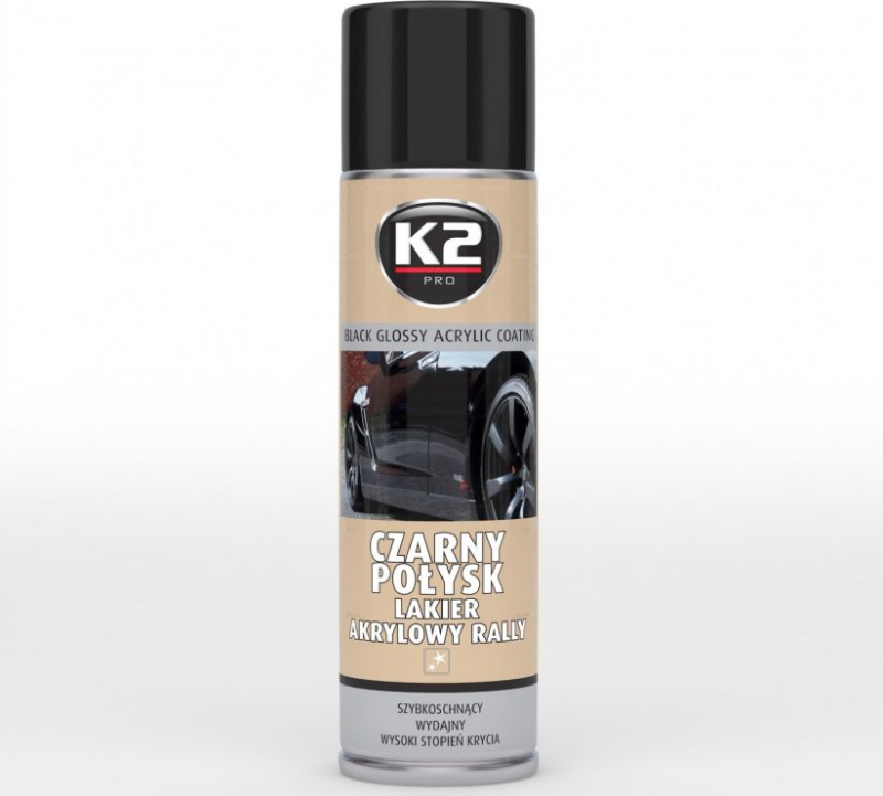 Akrila spīdīgā krāsa K2 melna spīdīga 500 ml aerosols Akrila spīdīgā krāsa K2 melna spīdīga 500 ml aerosols
