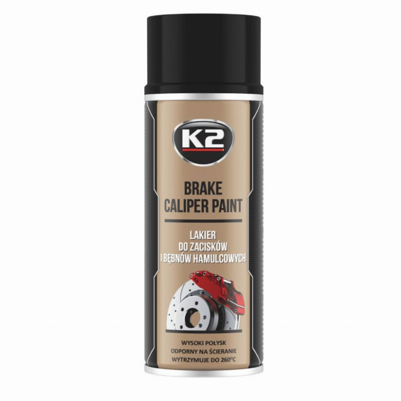 Bremžu suportu melna krāsa "CALIPER" K2 400ml Bremžu suportu melna krāsa "CALIPER" K2 400ml