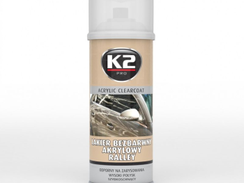 Caurspīdīga, spīdīga akrila laka K2 Gloss 400 ml aerosols