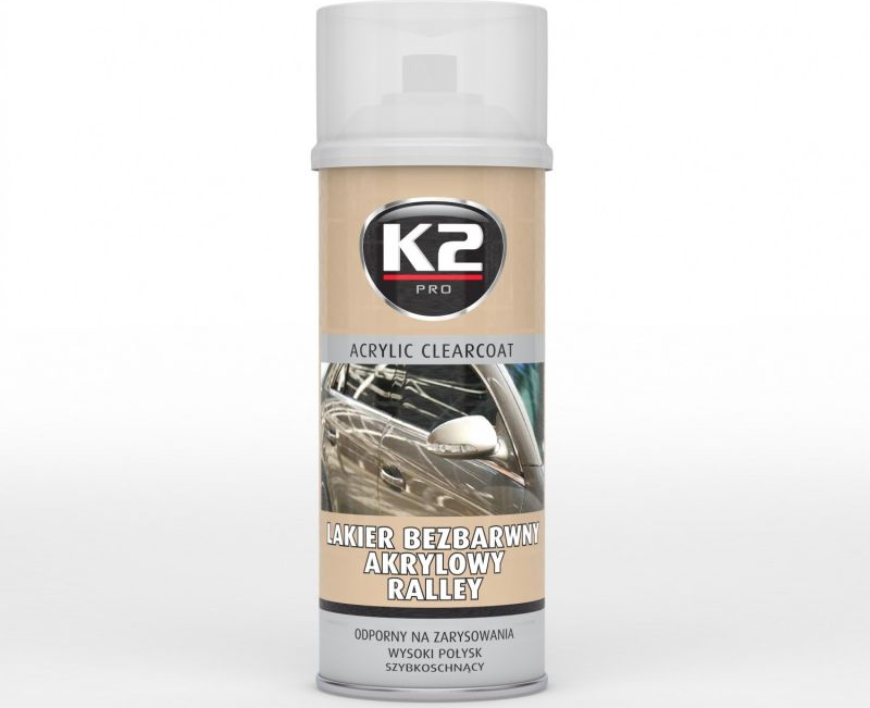 Caurspīdīga, spīdīga akrila laka K2 Gloss 400 ml aerosols Caurspīdīga, spīdīga akrila laka K2 Gloss 400 ml aerosols