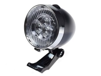 Priekšējais velo lukturis: 3 LED ar baterijām