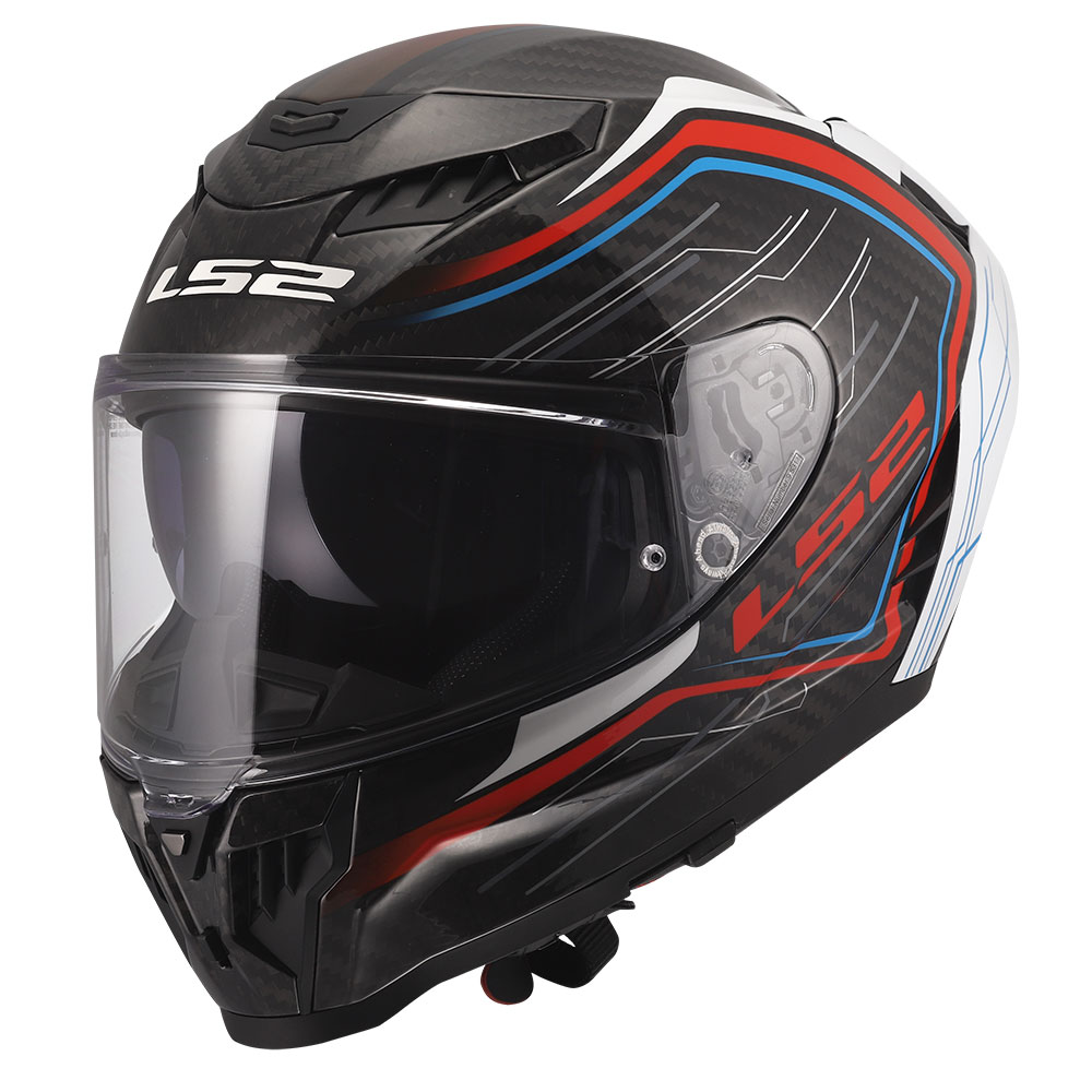 LS2 FF807 DRAGON SUBIC, MOTO ĶIVERE, balta, zila, sarkana LS2 FF807 DRAGON SUBIC, MOTO ĶIVERE, balta, zila, sarkana