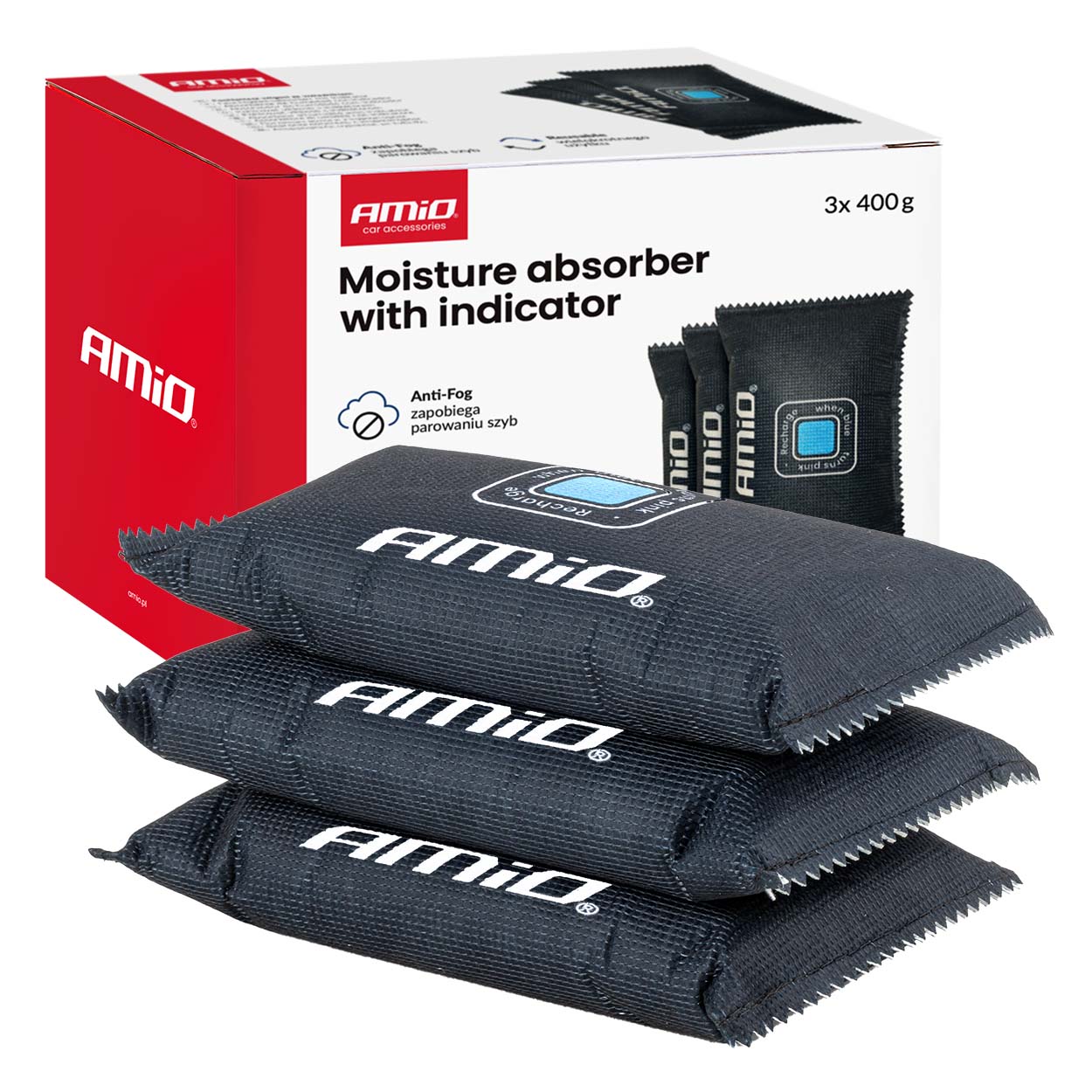 Mitruma absorbents ar indikatoru 3x400g AMIO-04878 Mitruma absorbents ar indikatoru 3x400g AMIO-04878