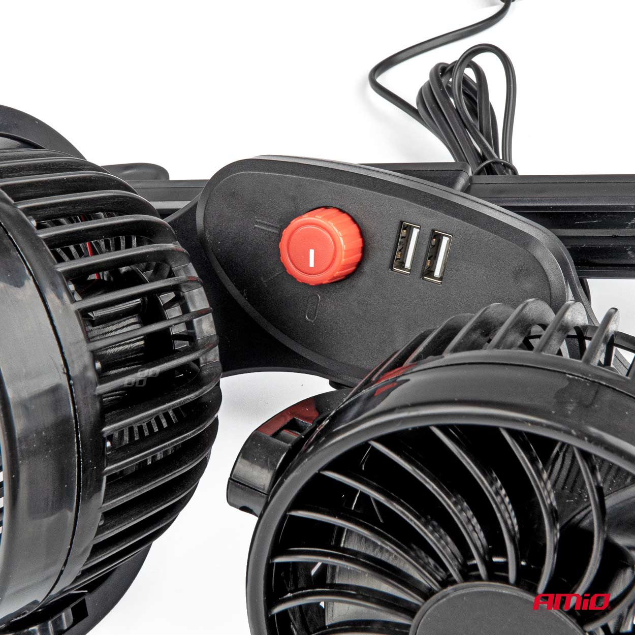 Automašīnas ventilators galvas balstam ar USB lādētāju 2x4" 12V AMIO-03009 Automašīnas ventilators galvas balstam ar USB lādētāju 2x4" 12V AMIO-03009 - Image 3