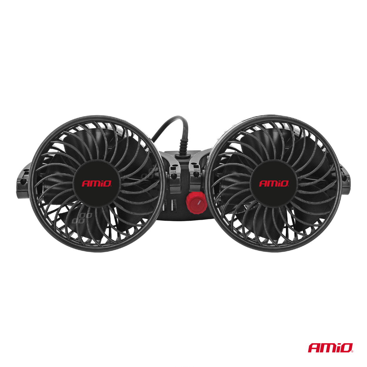 Automašīnas ventilators galvas balstam ar USB lādētāju 2x4" 12V AMIO-03009 Automašīnas ventilators galvas balstam ar USB lādētāju 2x4" 12V AMIO-03009 - Image 4