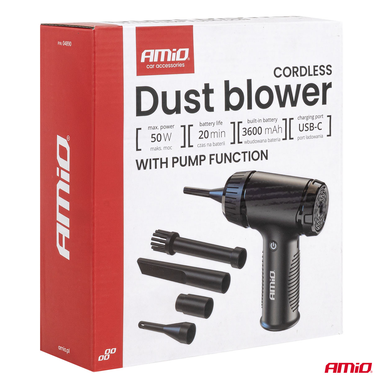 Putekļu pūtējs ar sūkņa funkciju 50W (BATT) AMIO-04890 Putekļu pūtējs ar sūkņa funkciju 50W (BATT) AMIO-04890 - Image 7