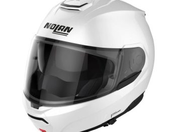 FLIP-UP MOTO ĶIVERE NOLAN N100-6 CLASSIC N-COM 5 BALTA LEXAN