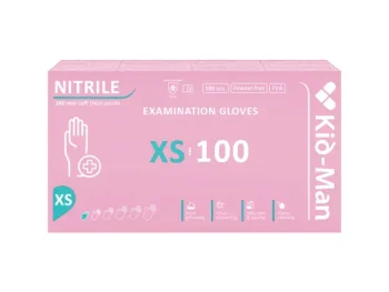 Nitrila cimdi rozā N100, S izmērs Kid-Man NIGLS100RO