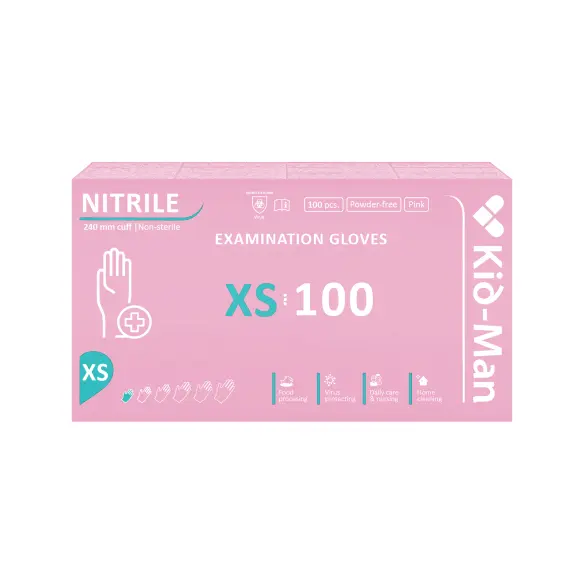 Nitrila cimdi rozā N100, S izmērs Kid-Man NIGLS100RO Nitrila cimdi rozā N100, S izmērs Kid-Man NIGLS100RO