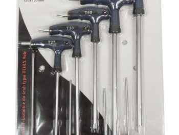 TORX atslēgu komplekts ar T veida rokturi, 9 gab., 10–50 mm, SILVER 10874