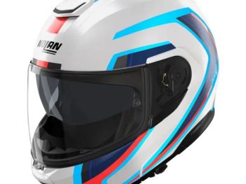 FLIP-UP MOTO ĶIVERE NOLAN N100-6 RADIANTE ZILA/SARKANA/BALTA LEXAN